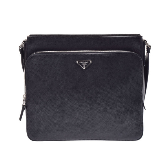 Prada Handbags - Prada Saffiano Black Shoulder Bag by